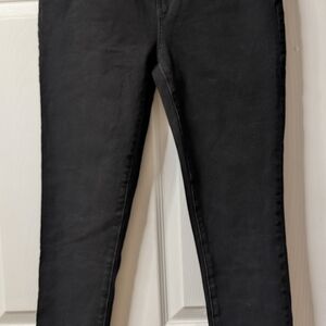 American Eagle Outfitters Black Jeans with Leather Patch